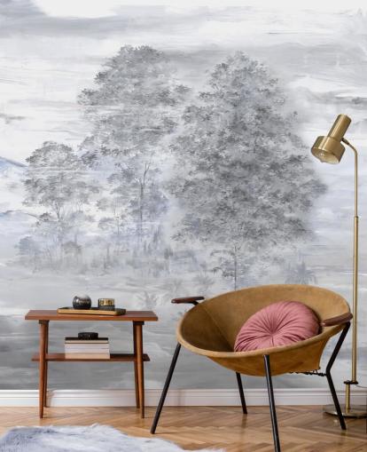 peinture murale de paysage abstraite personnalisable grise et beige appelée Velaria par Loris Drago peinture murale de paysage abstraite personnalisable grise et beige appelée Velaria par Loris Drago