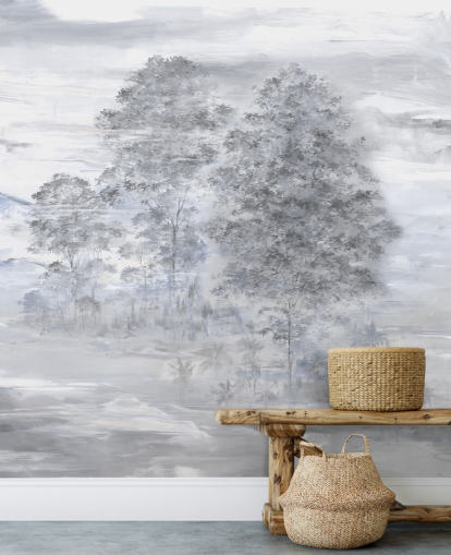 peinture murale de paysage abstraite personnalisable grise et beige appelée Velaria par Loris Drago