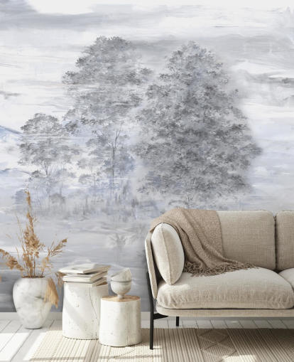 grey and beige customisable abstract landscape mural called Velaria by Loris Drago grey and beige customisable abstract landscape mural called Velaria by Loris Drago
