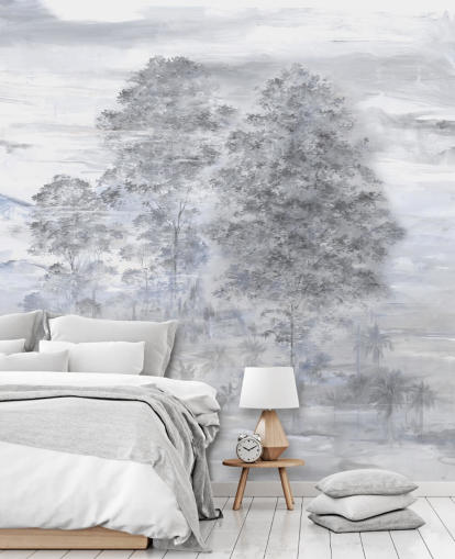 mural de paisaje abstracto personalizable gris y beige llamado Velaria de Loris Drago mural de paisaje abstracto personalizable gris y beige llamado Velaria de Loris Drago