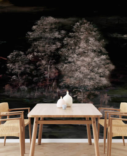 mural de pared oscuro personalizable llamado Velaria II de Loris Drago para dormitorios y pasillos