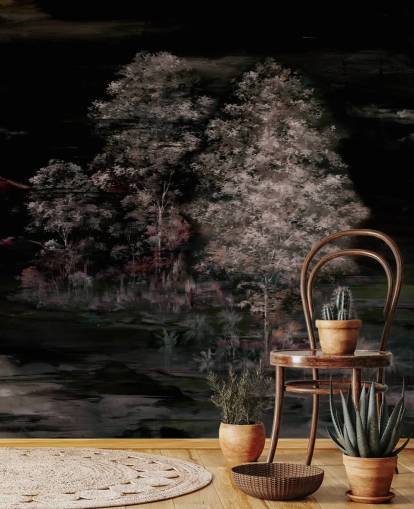 murale con natura scuro personalizzabile chiamato Velaria II di Loris Drago per camere da letto e corridoi murale con natura scuro personalizzabile chiamato Velaria II di Loris Drago per camere da letto e corridoi