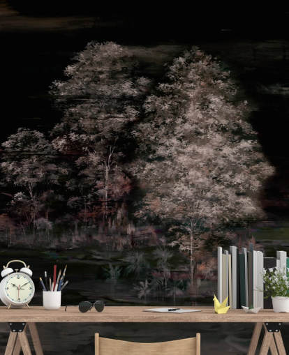 dark customizable nature wall mural called Velaria II by Loris Drago for bedrooms and hallways