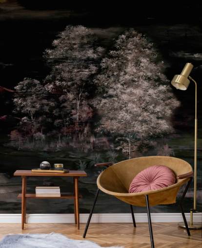 dunkles, individuell gestaltbares Natur-Wandbild namens Velaria II von Loris Drago für Schlafzimmer und Flure