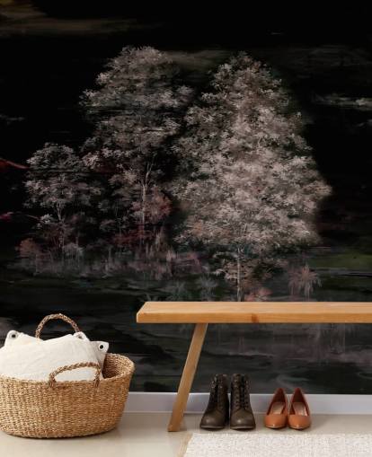 dark customizable nature wall mural called Velaria II by Loris Drago for bedrooms and hallways