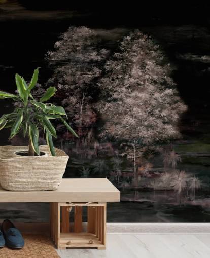 mural de pared oscuro personalizable llamado Velaria II de Loris Drago para dormitorios y pasillos