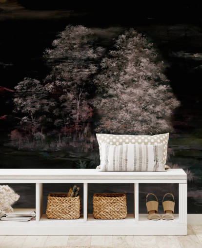 murale con natura scuro personalizzabile chiamato Velaria II di Loris Drago per camere da letto e corridoi murale con natura scuro personalizzabile chiamato Velaria II di Loris Drago per camere da letto e corridoi
