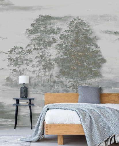 grey customisable landscape mural called Velaria III by Loris Drago for bedrooms, living rooms and hallways