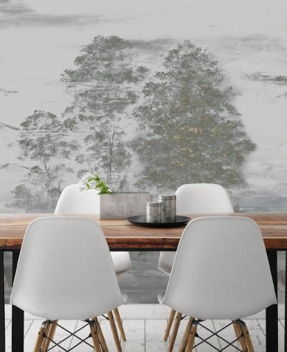 mural paisagístico cinza personalizável chamado Velaria III de Loris Drago para quartos, salas de estar e corredores