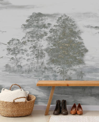 grey customisable landscape mural called Velaria III by Loris Drago for bedrooms, living rooms and hallways