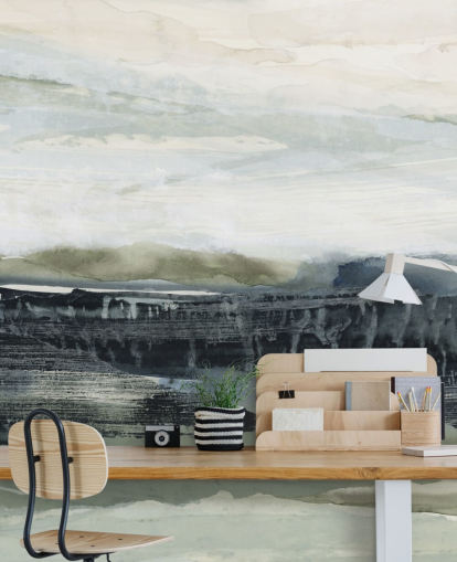 black and grey abstract forest wall mural called Dark Forest I by Lara Eckerman black and grey abstract forest wall mural called Dark Forest I by Lara Eckerman