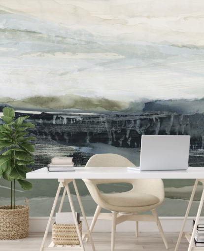 black and grey abstract forest wall mural called Dark Forest I by Lara Eckerman black and grey abstract forest wall mural called Dark Forest I by Lara Eckerman