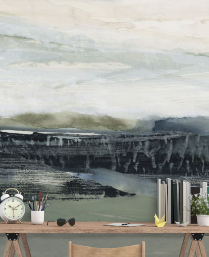 murale a parete astratto nero e grigio chiamato Dark Forest I di Lara Eckerman murale a parete astratto nero e grigio chiamato Dark Forest I di Lara Eckerman