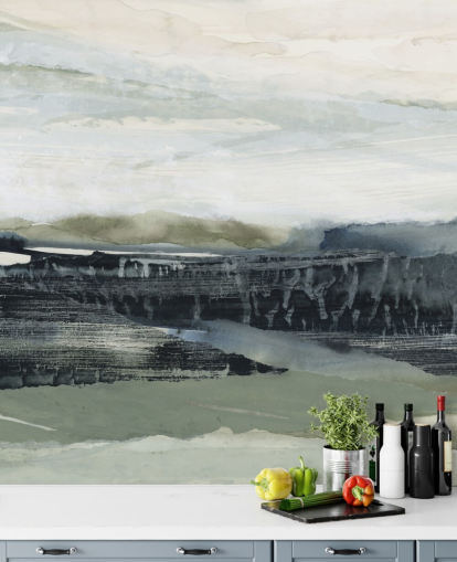 murale a parete astratto nero e grigio chiamato Dark Forest I di Lara Eckerman murale a parete astratto nero e grigio chiamato Dark Forest I di Lara Eckerman