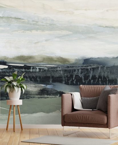 black and grey abstract forest wall mural called Dark Forest I by Lara Eckerman black and grey abstract forest wall mural called Dark Forest I by Lara Eckerman