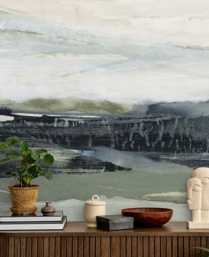 murale a parete astratto nero e grigio chiamato Dark Forest I di Lara Eckerman murale a parete astratto nero e grigio chiamato Dark Forest I di Lara Eckerman