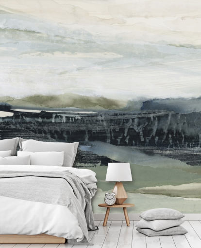 black and grey abstract forest wall mural called Dark Forest I by Lara Eckerman black and grey abstract forest wall mural called Dark Forest I by Lara Eckerman