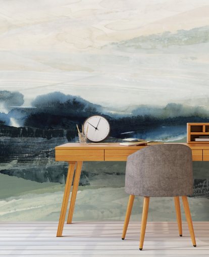 blaues und graues individuelles abstraktes Wald-Wandbild namens Dark Forest II von Lara Eckerman für Schlafzimmer und Wohnzimmer blaues und graues individuelles abstraktes Wald-Wandbild namens Dark Forest II von Lara Eckerman für Schlafzimmer und Wohnzimmer