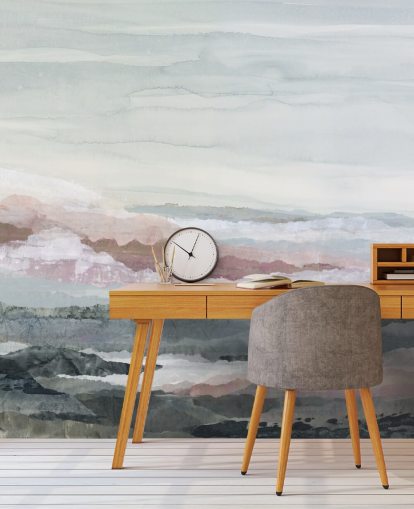 blaues, personalisierbares abstraktes Ozean-Wandbild namens Drifting Dreams von Lara Eckerman für Schlafzimmer, Badezimmer und Küchen