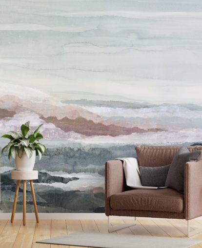 blaues, personalisierbares abstraktes Ozean-Wandbild namens Drifting Dreams von Lara Eckerman für Schlafzimmer, Badezimmer und Küchen