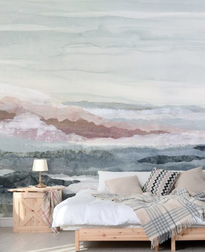 mural oceânico abstrato personalizável azul chamado Drifting Dreams de Lara Eckerman para quartos, banheiros e cozinhas mural oceânico abstrato personalizável azul chamado Drifting Dreams de Lara Eckerman para quartos, banheiros e cozinhas