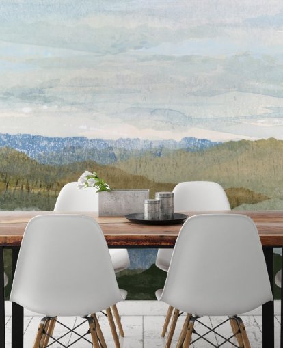 blå och grön abstrakt väggmålning kallad Saltwater Reverie av Lara Eckerman för sovrum och lounger blå och grön abstrakt väggmålning kallad Saltwater Reverie av Lara Eckerman för sovrum och lounger