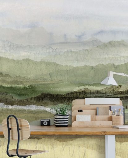 peinture murale abstraite verte personnalisée appelée Wandering Grove par Lara Eckerman pour les chambres, les salles à manger et plus encore peinture murale abstraite verte personnalisée appelée Wandering Grove par Lara Eckerman pour les chambres, les salles à manger et plus encore