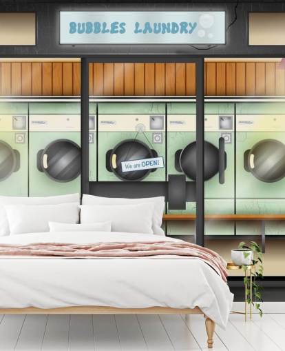 Laundrette-julkisivuseinämaalaus dementiaa sairastaville hoitokodeille