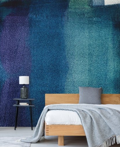 blue and purple customizable abstract mural called Painted Textures II by Tim Mossholder