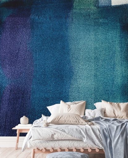 mural abstrato personalizável azul e roxo chamado Painted Textures II de Tim Mossholder