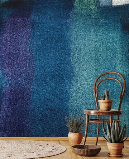 blue and purple customizable abstract mural called Painted Textures II by Tim Mossholder