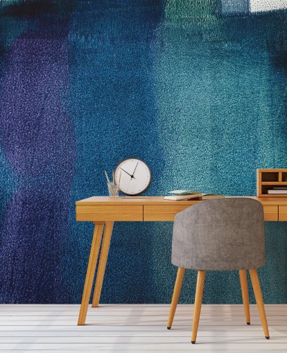 blauwe en paarse aanpasbare abstracte muurschildering genaamd Painted Textures II van Tim Mossholder blauwe en paarse aanpasbare abstracte muurschildering genaamd Painted Textures II van Tim Mossholder