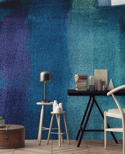 blue and purple customisable abstract mural called Painted Textures II by Tim Mossholder