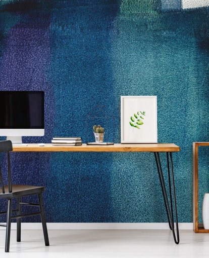 Personalisierbares abstraktes Wandbild in Blau und Lila namens Painted Textures II von Tim Mossholder