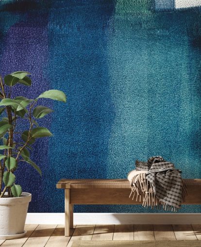 murale astratto personalizzabile blu e viola chiamato Painted Textures II di Tim Mossholder
