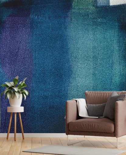 mural abstrato personalizável azul e roxo chamado Painted Textures II de Tim Mossholder