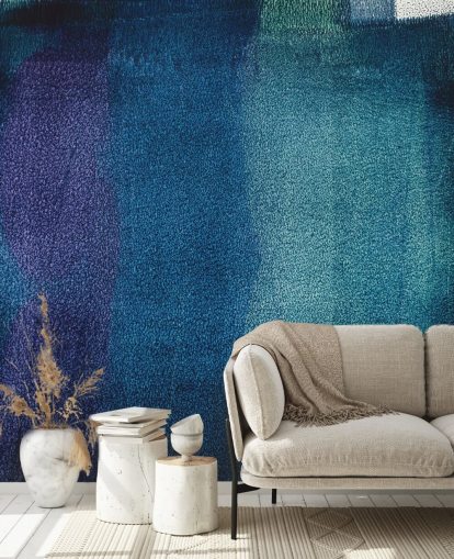 murale astratto personalizzabile blu e viola chiamato Painted Textures II di Tim Mossholder