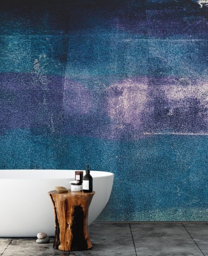 murale astratto personalizzato blu e viola chiamato Painted Textures III di Tim Mossholder per camere da letto e bagni murale astratto personalizzato blu e viola chiamato Painted Textures III di Tim Mossholder per camere da letto e bagni