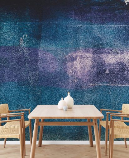 blaues und lila individuelles abstraktes Wandbild namens Painted Textures III von Tim Mossholder für Schlafzimmer und Badezimmer