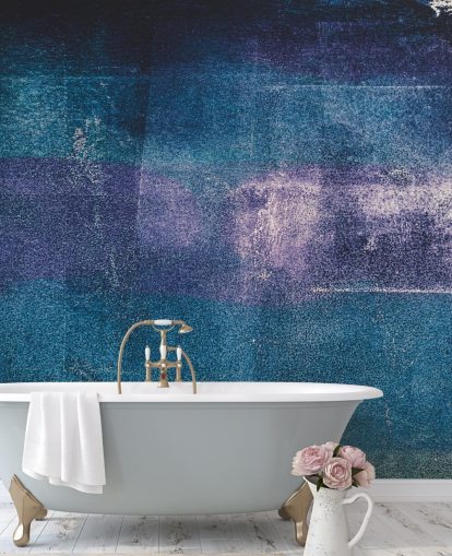 mural de pared abstracto personalizado azul y morado llamado Painted Textures III de Tim Mossholder para dormitorios y baños mural de pared abstracto personalizado azul y morado llamado Painted Textures III de Tim Mossholder para dormitorios y baños