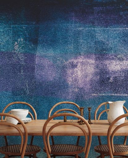 blå og lilla brugerdefineret abstrakt vægmaleri kaldet Painted Textures III af Tim Mossholder til soveværelser og badeværelser