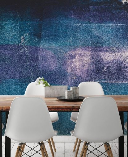 fresque murale abstraite personnalisée bleue et violette appelée Painted Textures III par Tim Mossholder pour les chambres et les salles de bain