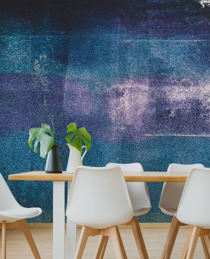 murale astratto personalizzato blu e viola chiamato Painted Textures III di Tim Mossholder per camere da letto e bagni