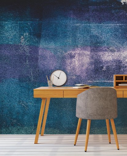 mural de pared abstracto personalizado azul y morado llamado Painted Textures III de Tim Mossholder para dormitorios y baños