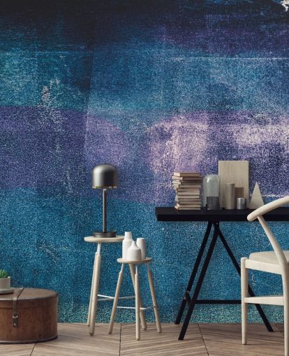 blue and purple custom abstract wall mural called Painted Textures III by Tim Mossholder for bedrooms and bathrooms