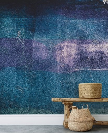 blue and purple custom abstract wall mural called Painted Textures III by Tim Mossholder for bedrooms and bathrooms