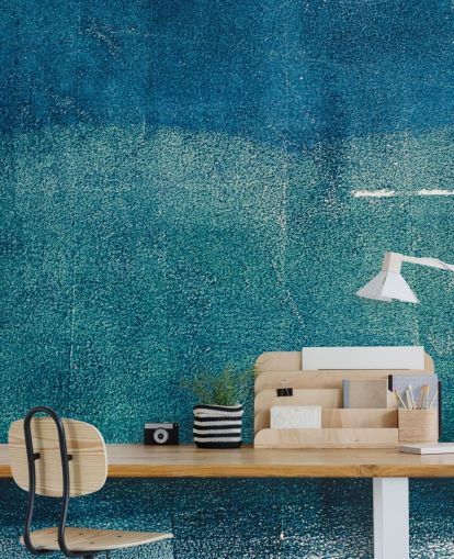 murale astratto personalizzato blu chiamato Painted Textures di Tim Mossholder per bagni, corridoi e cucine