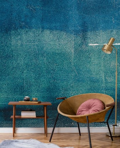 mural de pared abstracto personalizado azul llamado Painted Textures de Tim Mossholder para baños, pasillos y cocinas