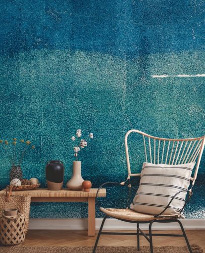 blue custom abstract wall mural called Painted Textures by Tim Mossholder for bathrooms, hallways and kitchens