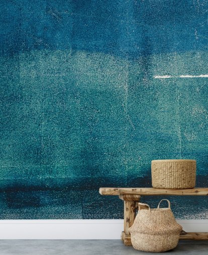 mural de pared abstracto personalizado azul llamado Painted Textures de Tim Mossholder para baños, pasillos y cocinas